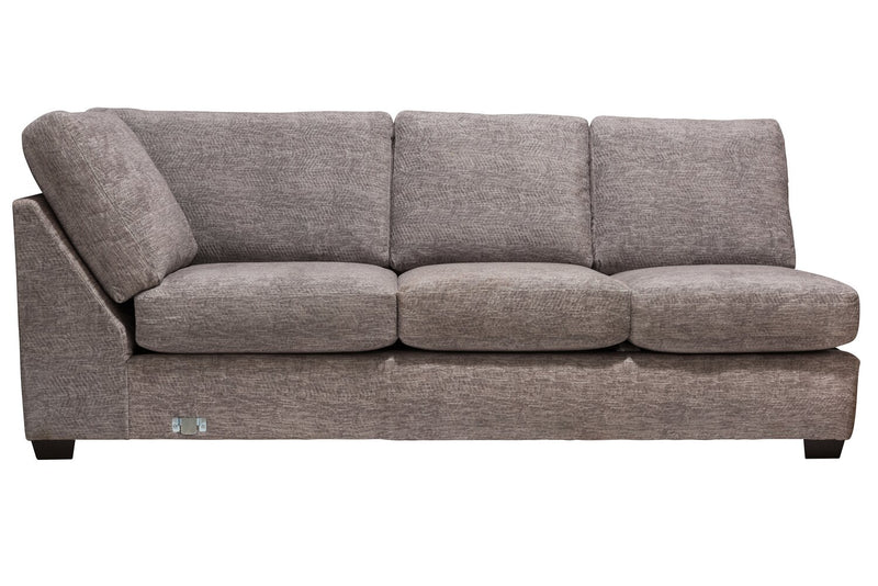 Made in Canada Luxe 3-Piece Right-Facing Fabric Sectional with Removable Cushions - Zaftig Dove Grey