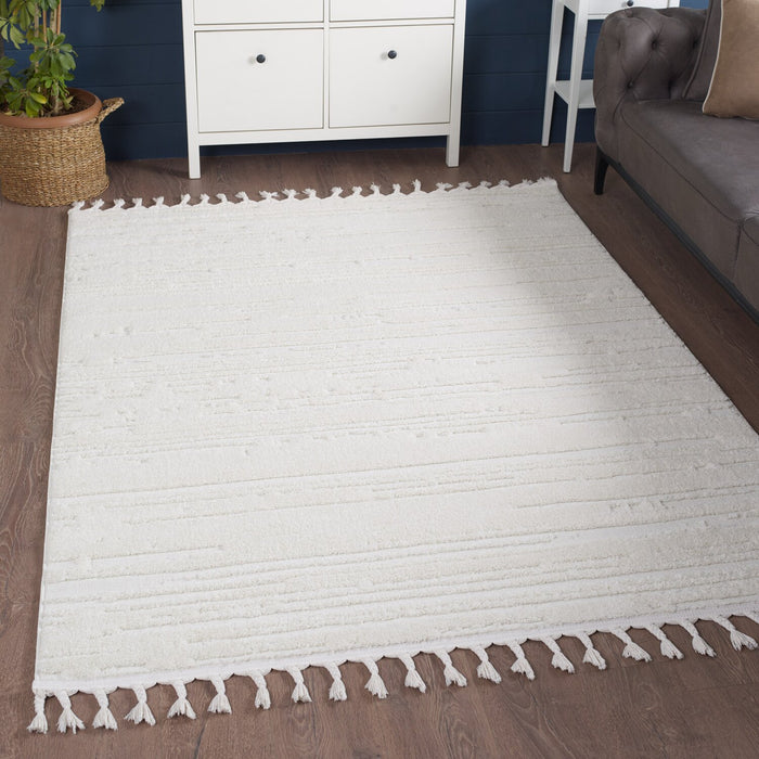 Riley Cream Abstract Area Rug - 7'7\" x 10'