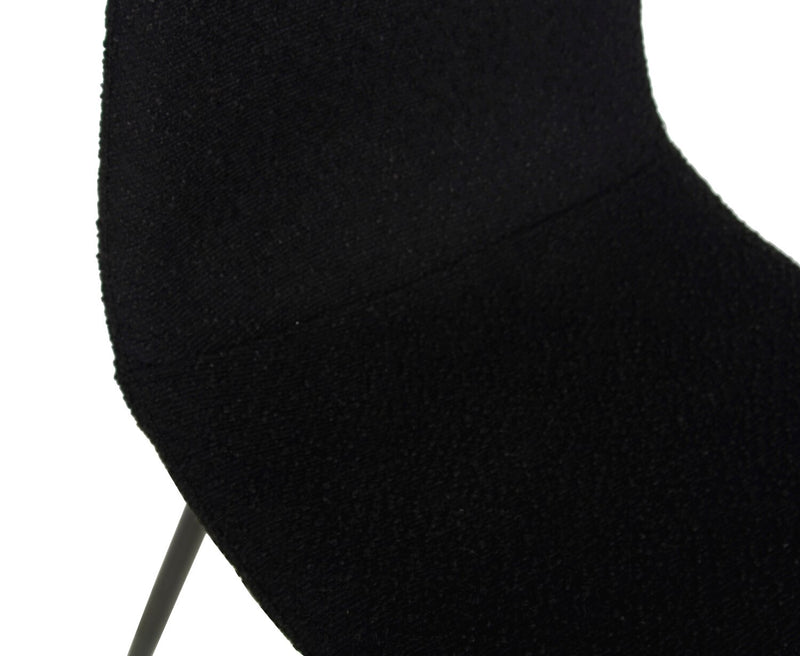 Joss Dining Chair with Polyester Fabric, Metal - Black