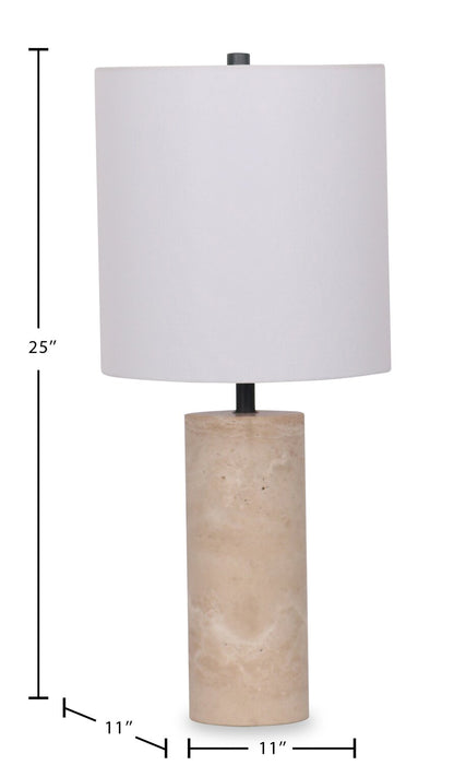 Rocco 25” Modern Stone Table Lamp - Natural Travertine