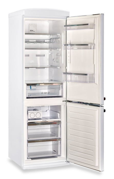Classic Retro by Unique 24\" 12 Cu. Ft. Bottom-Freezer Refrigerator - Marshmallow White - UGP-340L W AC