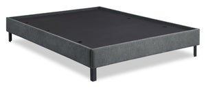 Amos Upholstered Platform Bed Base in Charcoal Fabric - King Size
