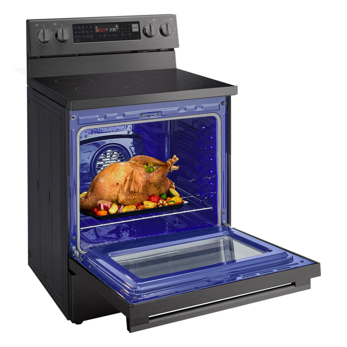 LG 6.3 Cu. Ft. Smart Electric Range with Air Fry - Black Stainless Steel - LREN6325ZE