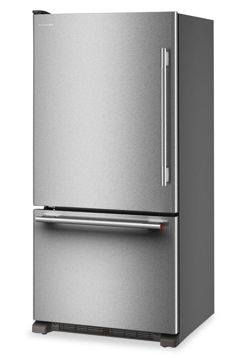 KitchenAid 33\" 22 Cu. Ft. Standard-Depth Bottom Mount Refrigerator - KRBL133SPS