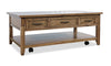 Nathan 47.25\" Rustic Lift Top Coffee Table with Storage and Casters - Light Brown