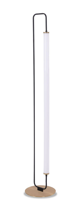 Oxford 61\" Matte Black and Brass LED Floor Lamp