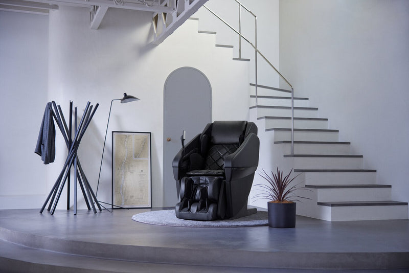 Panasonic Real Pro ULTRA Prestige™ 33.5\" High-Quality Synthetic Leather Reclining Massage Chair - Black