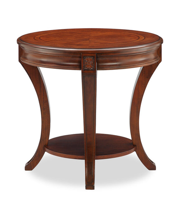 Kerwin 22\" Traditional Round End Table with Shelf - Cherry