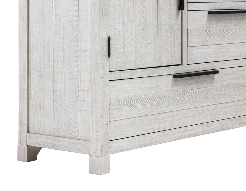 Haven Bedroom 4-Drawer Chest with Storage Cabinet, 48\"W x 48\"H - White