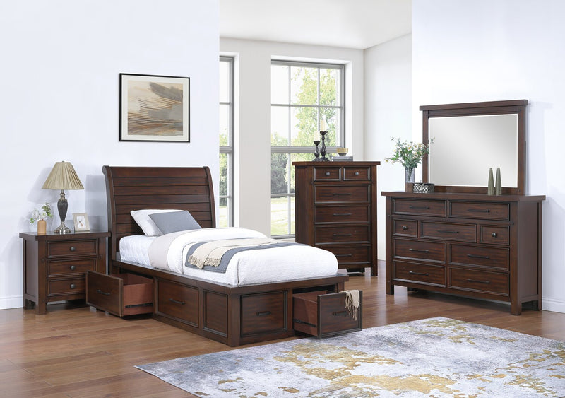 Sonoma Platform Storage Bed with Headboard & Frame, Mango Brown - Twin Size
