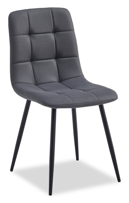 Arlo 5pc Dining Set with Table & 4 Charcoal Chairs, Sintered Stone & Metal, 55\"W - Charcoal & Grey/Black