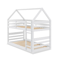 Gemma Twin Over Twin House Bunk Bed - White 