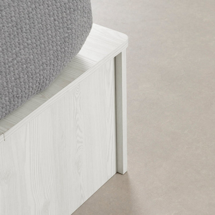 Everley Platform Bed with Built-in Storage & Baskets, White - Full Size