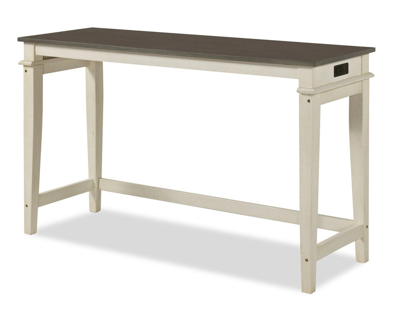 Nyles 60\" Contemporary Console Table with 3 Counter-Height Stools and USB Ports- Buttermilk