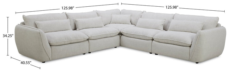 Monaco 5-Piece Sectional - Wheat