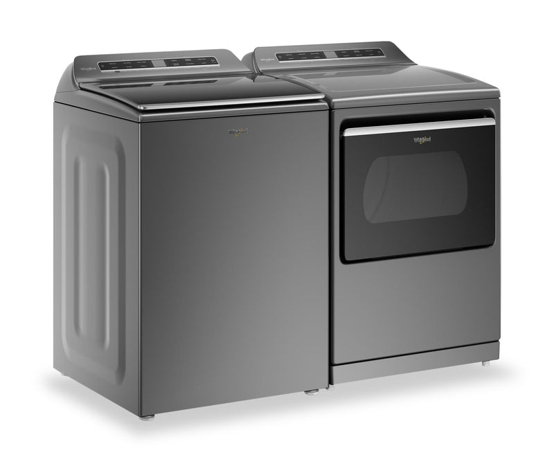 Whirlpool 6 Cu. Ft. Top-Load Washer and 7.4 Cu. Ft. Gas Dryer - Chrome Shadow 