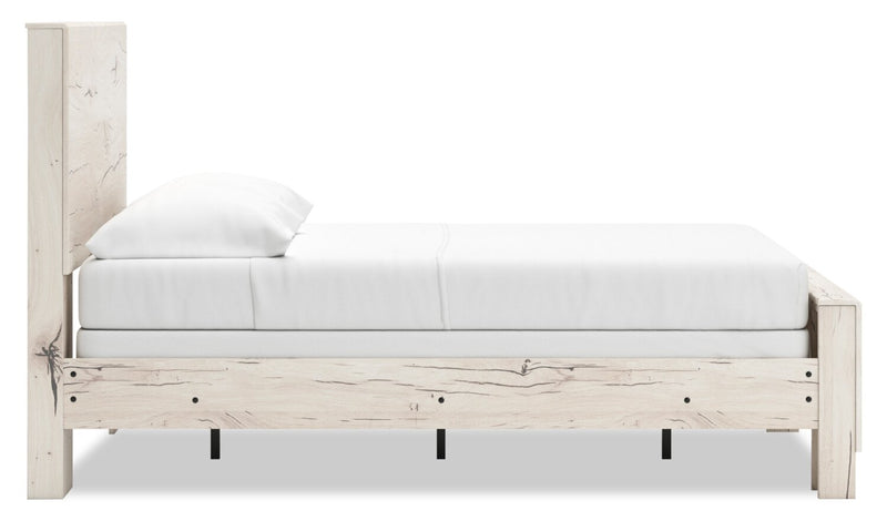 Derekson Panel Bed with Headboard & Frame, Rustic White - Full Size