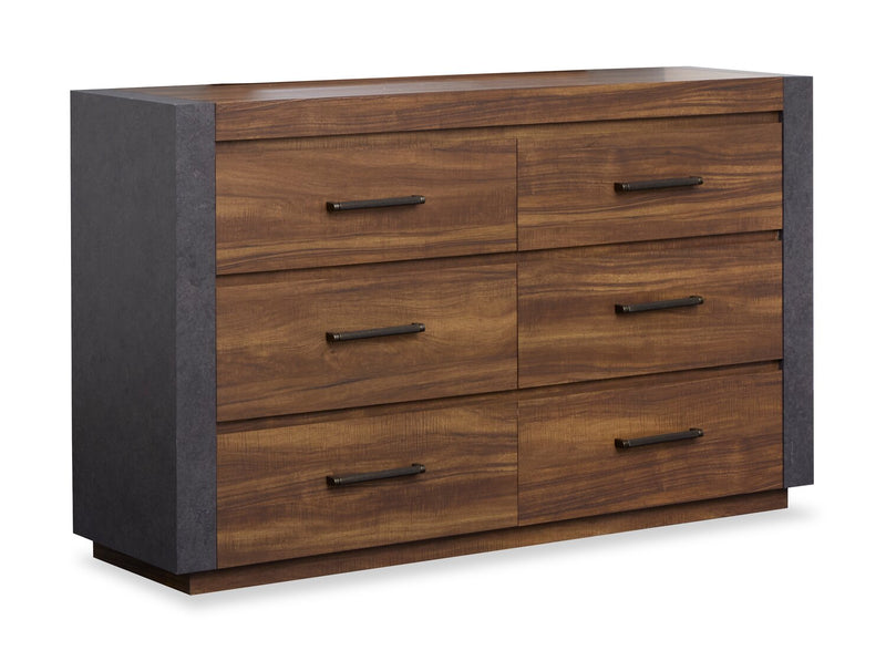 Scott Living Dante 5pc Bedroom Set with Bed, Dresser & Mirror, Brown - Queen Size
