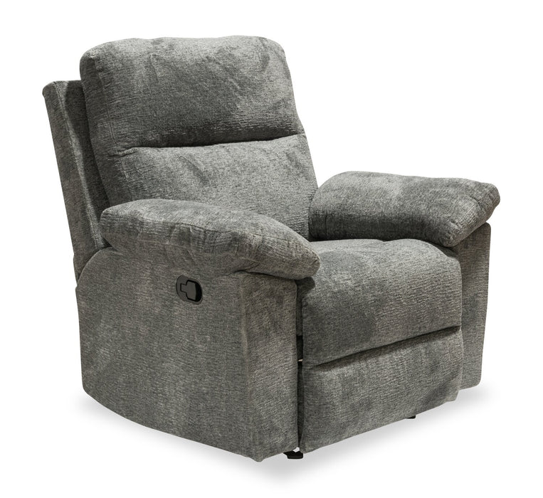 Made in Canada Oliver 40\" Chenille Fabric Glider Reclining Chair - Addison Pewter Grey