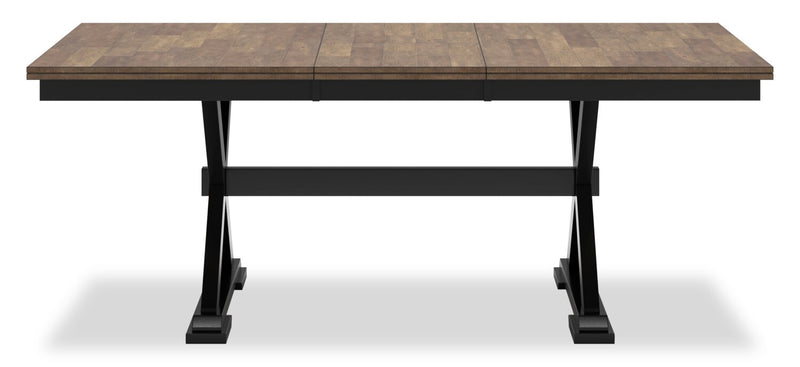 Raven Dining Table, 60-78\"W Self-Storing Butterfly Leaf Extension - Two-Tone Black & Brown