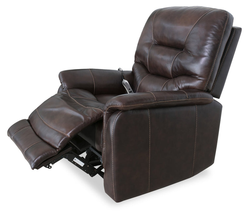 Parker 36\" Genuine Leather 3-Position Power Lift Reclining Chair - Brown