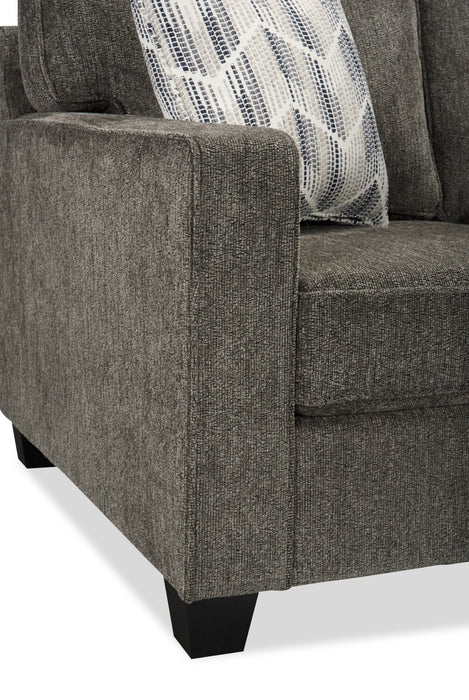 Made in Canada Lennox 83\" Chenille Fabric Sofa with Reversible Cushions and Accent Pillows - Grey