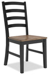 ["Raven Dining Chair, Ladder-Back - Two-Tone Black & Brown"]