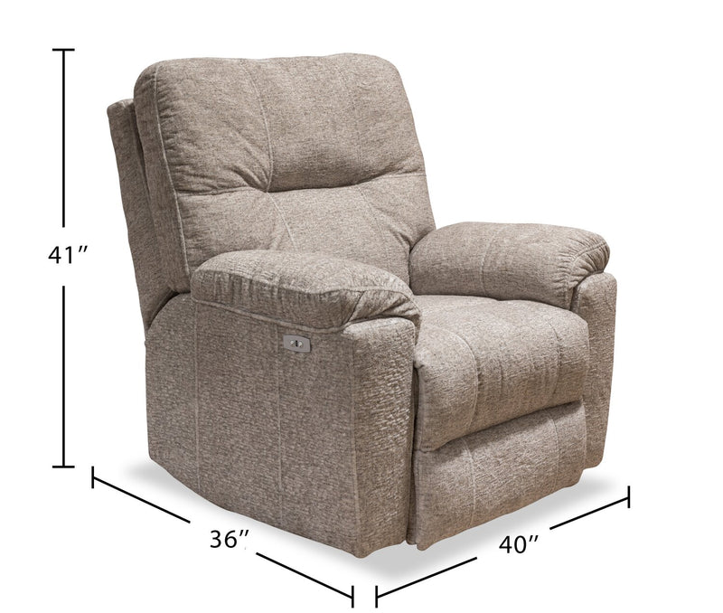 Made in Canada Dawson 40\" Fabric Power Reclining Chair with USB Port - Beige