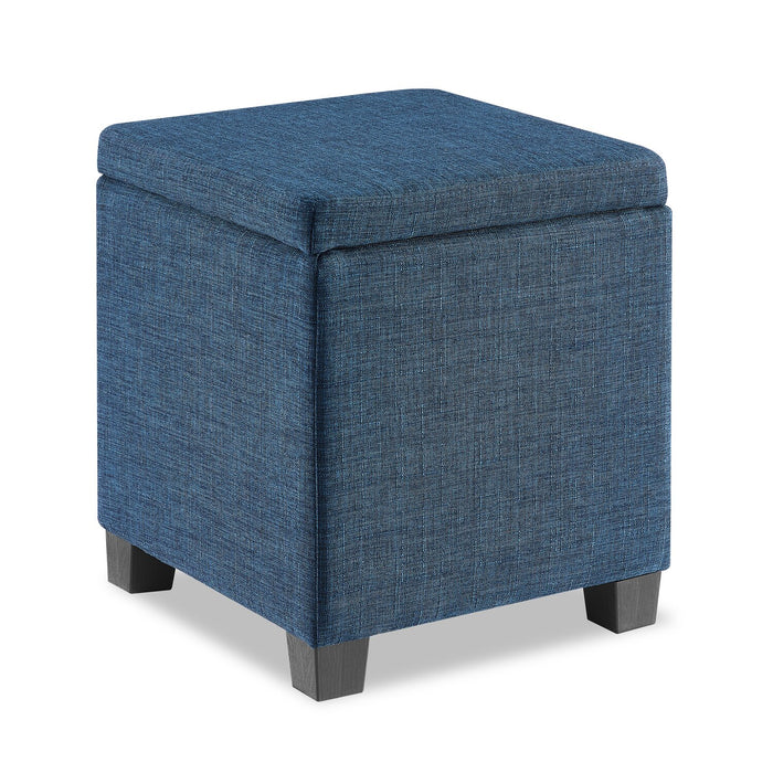 Ottawa 14.75\" Square Fabric Storage Ottoman - Navy
