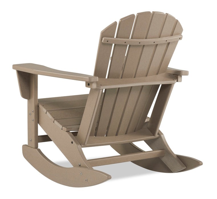 Bask Outdoor Patio Rocking Chair - High Density Plastic, UV & Weather Resistant - Taupe