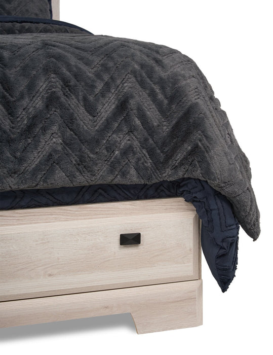 Yorkdale 6-Drawer Platform Bed with Headboard & Storage Frame, Made in Canada, White - Queen Size