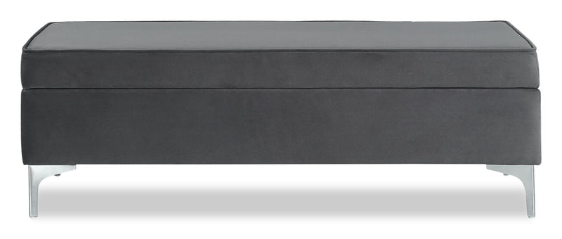 Vivienne 47.25\" Fabric Storage Ottoman - Grey