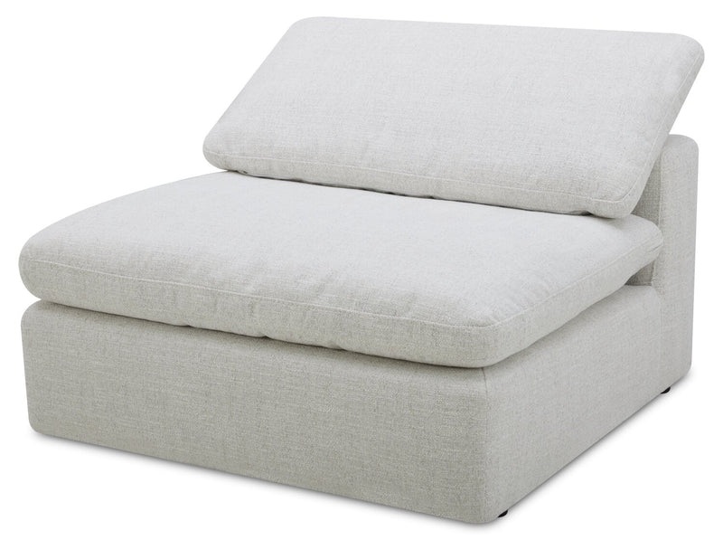 Sky Modular 44\" Fabric Armless Chair with Removable Feather Down Cushions - Nathan Wheat