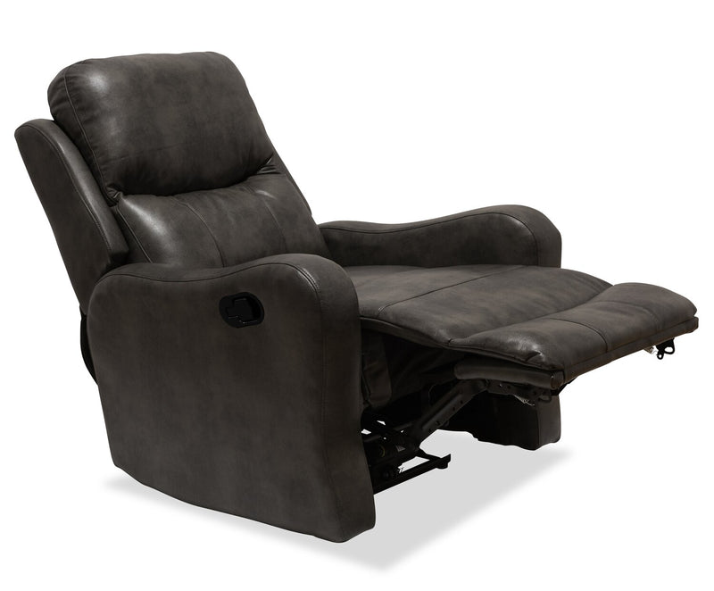 Ellis 32\" Faux Leather Glider Reclining Chair – Grey 