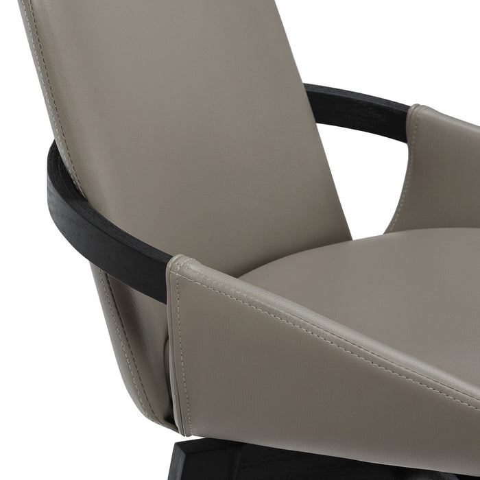 Apex Counter-Height Stool with Swivel Seat, Vegan Leather Fabric, Metal - Taupe