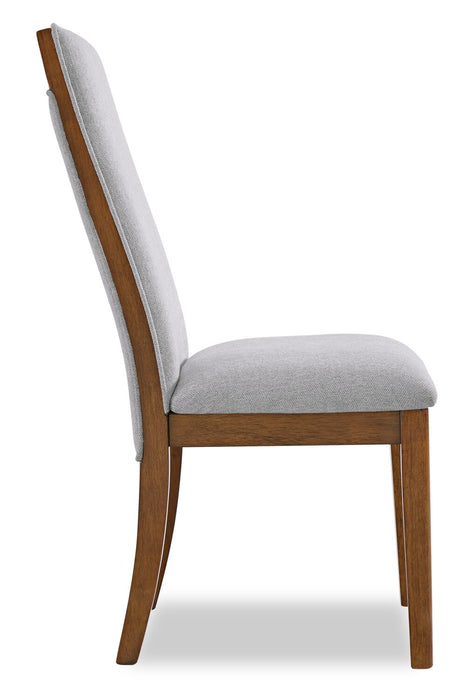 Ember Dining Chair with Polyester Fabric - Grey & Brown