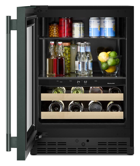 KitchenAid 24\" Beverage Centre with Wood-Front Racks – Black Ore - KUBL524SJP