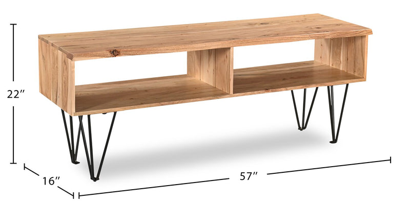 Kaleb 57” Modern TV Stand for TVs up to 65” - Natural