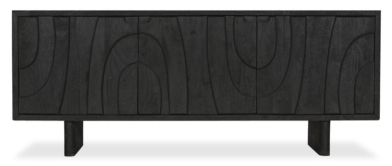 Abbot 60\" Modern TV Stand with Storage and Cable Management for TVs up to 80” - Black