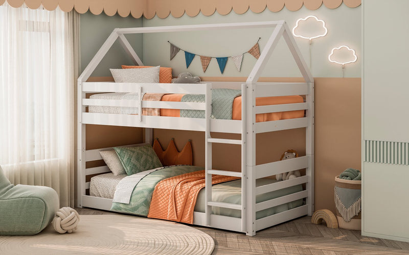 Gemma Twin Over Twin House Bunk Bed - White