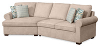 Scott Living Haven 2-Piece Left-Facing Chenille Fabric Cuddler Sectional - Taupe
