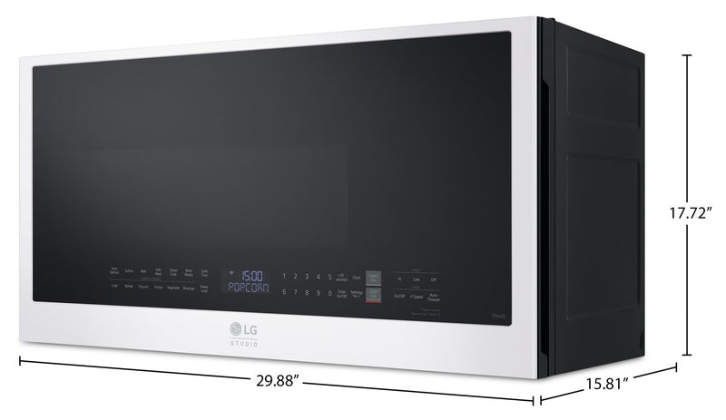 LG Studio 2 Cu. Ft. Smart Over-the-Range Microwave with EasyClean® Interior - Essence White - MVES2033N