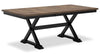 ["Raven Dining Table, 60-78\"W Self-Storing Butterfly Leaf Extension - Two-Tone Black & Brown"]