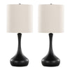 Polly 24\" Matte Black Metal 2-Piece Set, with Two Table Lamps 