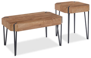 Arden 35” Modern 2-Pack Coffee + End Table - Brown