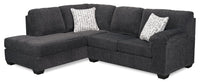 Made in Canada Morgan 2-Piece Left-Facing Chenille Fabric Sectional with Accent Pillows - Grey 
