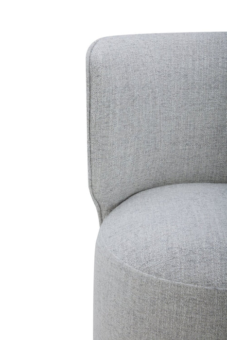 Zola Gliding Dining Chair with Polyester Fabric - Grey