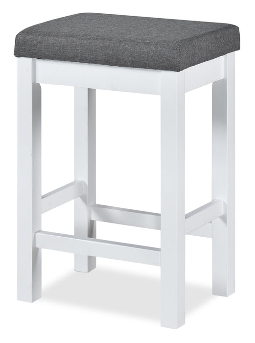 Noah 60” Modern Dinette with 3 Counter-Height Stools and USB Ports - White