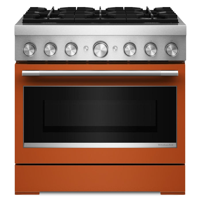 KitchenAid 5.1 Cu. Ft. Dual Fuel Range with No Preheat Air Fry – Scorched Orange - KFDS936SSC