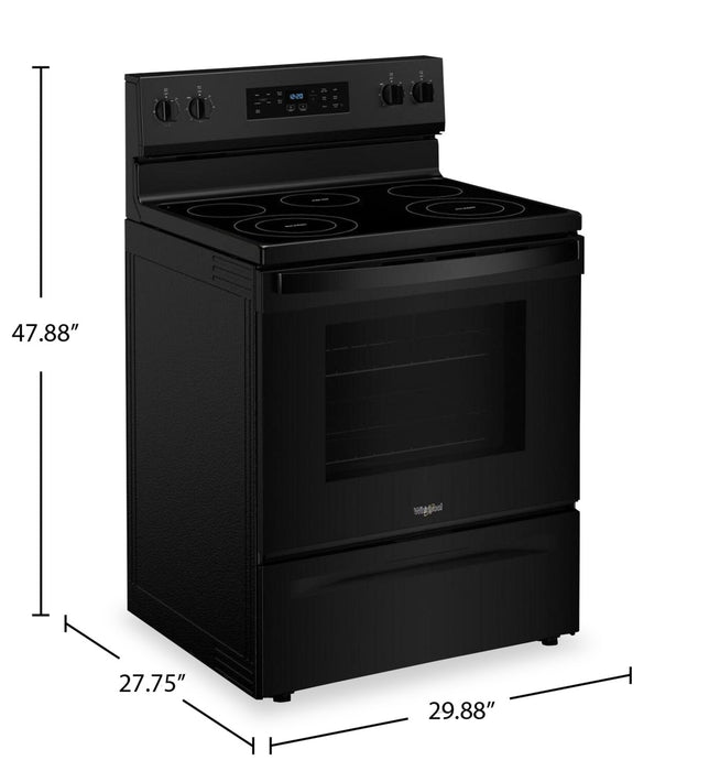 Whirlpool 30\" 5.3 Cu. Ft. Electric Range with 5 Elements - Black - YWFES3330RB